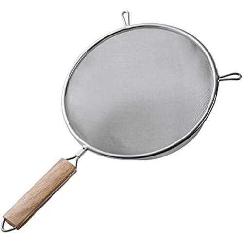 Colander - Stainless Steel - 20 cm - Wooden Handle - Multi-purpose - Durable