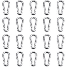20pcs Heavy Duty Carabiners for Sports, Dog Locks, Hammocks, Swings, 304.6mm Stainless Steel