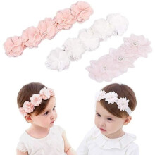 Baby Headbands - Set of 3 - Soft Fabric - Comfortable - Universal Fit (1 month to 6 years) - Elegant