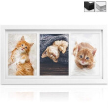 bomoe Galeria Multi Photo Collage Frame Wall Mount - for 3 Photos (3 x 13 x 18 cm) - Dimensions: 52 x 25 x 2.5 cm - White - Wall Decoration