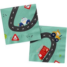 Wacky Wheels Napkins, 33 x 33 cm, 20 Paper Napkins