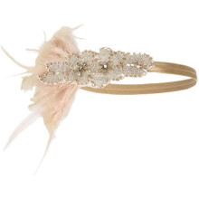 1920s flapper headband, roaring feather headband, 1920s great Gatsby hair accessory