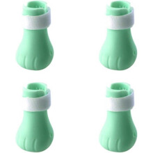 Set of 4 Anti-Scratch Silicone Cat Shoes, Cat Bath Slippers, Paw Protectors, Breathable Caps