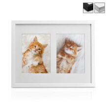 bomoe Multi-Photo Collage Frame for Wall Mounting - for 2 Photos (2 x 9x13cm) - Dimensions: 25x19x2.5cm - White - Wall Decoration