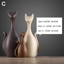 Cat Sculpture - TEMPSA - Modern Statuette - Porcelain - Interior Decoration - Living Room