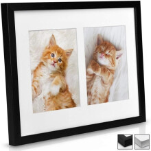 bomoe Multi-Photo Collage Frame for Wall Mounting - for 2 Photos (2 x 13x18cm) - Dimensions: 37.5x30x2.5cm - Black - Wall Decoration