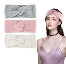 Winter Headband - Not specified - 3 pcs - Faux Mink Velvet - Warm - Twisted Knot Design