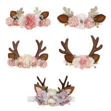 Set of 5 baby headbands, floral headband for baby girl, elastic hairband, handmade bow for newborn,