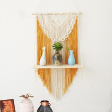 WLISTH Handmade Tapestry Practical Shelf Bohemian Wall Decoration Exquisite Gift Simple and Modern - Storage Function