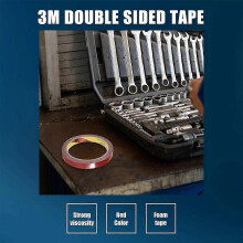 Strong Permanent Double Sided Super Sticky Foam Tape Roll for Vehicle Car, Red 12MM*