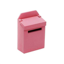 Mini Wooden Mailbox Decorative Letter Box for Kids - Pink, 1:12 Scale, Fun Room Decor Gift Idea