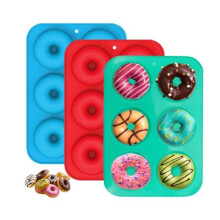 3-Piece Silicone Donut Mold Set, Silicone Donut Molds, 6 Non-Stick Cavities, Silicone Donut Mold