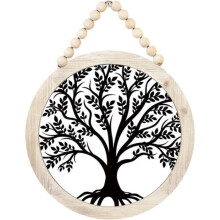 Wall ornament - Wrought iron - Tree of Life - Contemporary decoration - Black - Asymmetrical