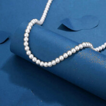 (50cm) Pearl Necklace Men Simple Handmade Strand Bead Necklace 2022 New Trend