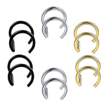 6pcs Stainless Steel Clip On Earrings Earcuff Ear Clip Non Piercing Jewelry