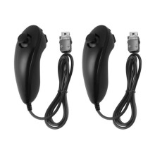 XCSOURCE 2 pcs Nunchuck Game Controller Left Nunchuck Remote Joystick Black For Nintendo Wii Gaming Console AC1244
