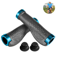 1 Pair of Bicycle Handlebar Grips, Ergonomic Shockproof Bike Grips for Mountain Bikes with End Caps