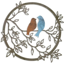 Metal Wall Art, Round Metal Wall Decoration, Metal Bird Wall Decor, 30cm Color