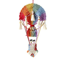 Hot Air Balloon Hand-Woven Wall Hanging Tapestry Bohemian Wall Decor Room Background Multicolor