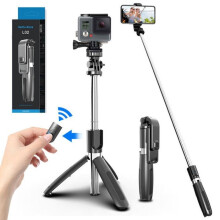 Selfie Stick - 3 in 1 Selfie Stick Tripod Bluetooth Selfie Stick Adjustable Monopod - Black