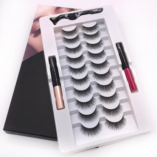 Magnetic false eyelashes - SURENHAP - 10-pair kit - Lightweight - Reusable - Easy to use