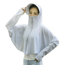 Zip-up hooded jacket - OKUMGGYJ - Light gray - UV protection - Ice silk