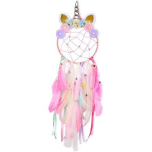Dreamcatcher - ZVD - Unicorn - Handmade - Multicolored Feathers - Children's Room Decoration
