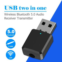 USB Bluetooth 5.0 Music Transmitter Receiver Dongle Adapter for Car, PC, TV