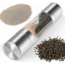 2 In 1 Pepper Mill Double Mill Pepper Salt with Adjustable Ceramic Grinder