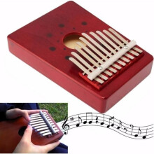 10 Keys Kalimba Sanza Thumb Piano Musical Instrument (Red)