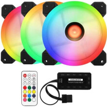 3PCS RGB LED Computer Fan, Silent Noise-Canceling Cooler for 4-Pin Port and Above