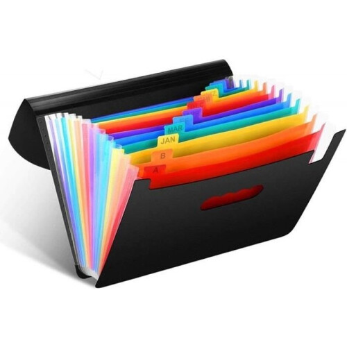 12-Compartment A4 Paper File Folder, Administrative Document Storage Organizer, Office File Holder