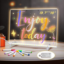 LED Whiteboard - 35 x 25 cm - 7 RGB colors - 4 dynamic modes - Dry-erase acrylic