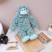 Fuzzy Ball Hand Towel,Gorilla Chenille Hand Towel with Hanging Loop, Soft Chenille Hands Towels Strong Water Absorption for Bathroom Kitchen (Blue)