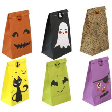 Set of 24 paper gift bags for Halloween, paper candy bags, paper party favor bags