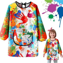 Children's Painting Apron, Waterproof Painting Smock for Children Ages 6-12, Long-Sleeved Apron for Children, for School