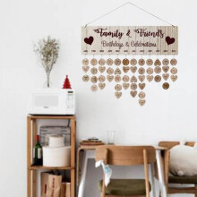 Family and friends birthday reminder calendar DIY wall hanging wooden calendar plaque for birthday gift