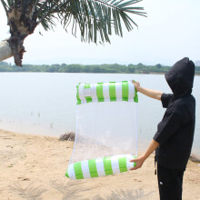 (Green stripes) Inflatable Hammock Pool Water Play Folding Lounger Floating Bed Mesh Float Raft