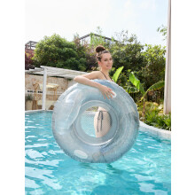 (Silver sequined backrest swim ring 120*120) Inflatable Water Floating Bed Adult Swim Ring Water Ride Foldable Lounge Chair