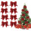 Decorative bow - Red Christmas bow - 8 pieces - Indoor use - Hanging 1