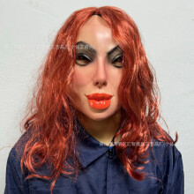 (Western-style red-haired beauty) Human & Animal Head Mask Set, Scary Funny Halloween Cosplay