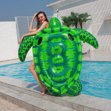 (Sea turtle mount 175*175cm) Inflatable Water Floating Bed Adult Swim Ring Water Ride Foldable Lounge Chair