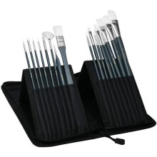 Artina Amsterdam 17-Piece Artist Brush Set - Acrylic Paint Brush Kit + Zippered Case