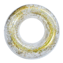 (80# Suitable for teenagers, fully transparent sequins - gold) Adult Child Swim Ring Thickened PVC Life Buoy Sequin Cartoon Underarm Swim Ring