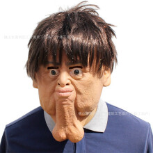 (Double chin elderly) Human & Animal Head Mask Set, Scary Funny Halloween Cosplay