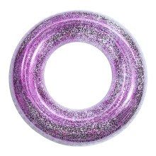 (70# Suitable for ages 5-9, all-transparent sequins - rose red) Adult Child Swim Ring Thickened PVC Life Buoy Sequin Cartoon Underarm Swim Ring
