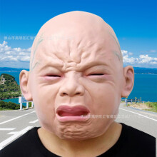 (Crying face) Human & Animal Head Mask Set, Scary Funny Halloween Cosplay