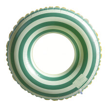 (90# Suitable for adults, striped ring - green) Adult Child Swim Ring Thickened PVC Life Buoy Sequin Cartoon Underarm Swim Ring