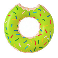 (80# Teenager-Friendly Donuts - Green) Adult Child Swim Ring Thickened PVC Life Buoy Sequin Cartoon Underarm Swim Ring