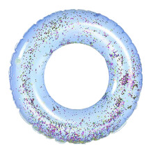 (90# Suitable for adults, semi-transparent sequins - blue) Adult Child Swim Ring Thickened PVC Life Buoy Sequin Cartoon Underarm Swim Ring